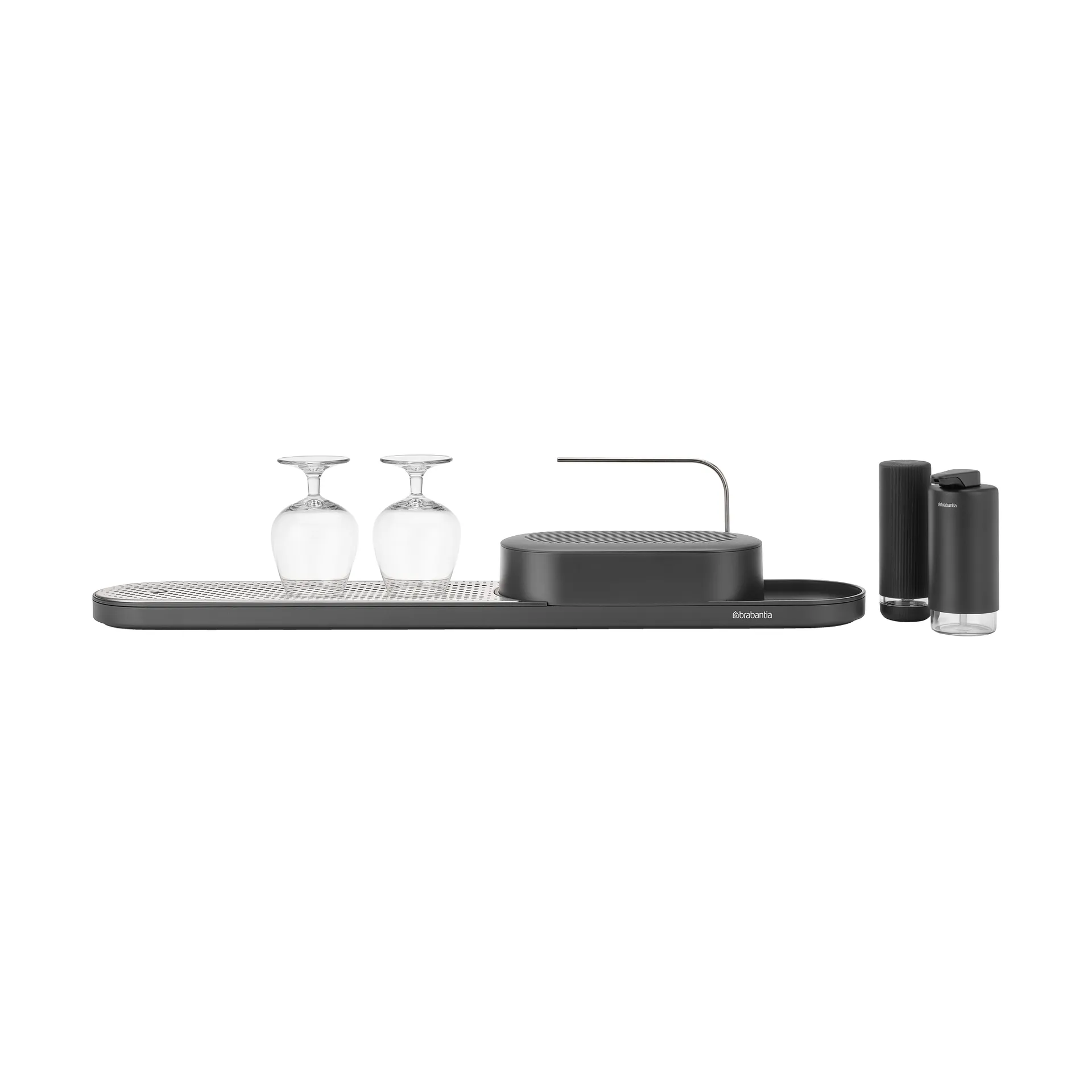 SinkStyle oppvaskorganiserer sett 4 deler, Mineral Infinite Grey Brabantia