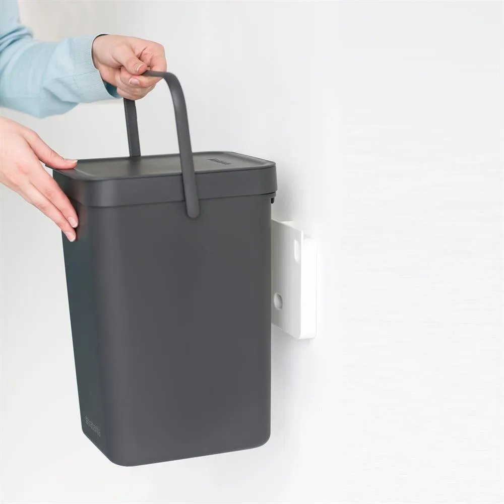 Sort & Go søppelbøtte 12 liter, grå Brabantia