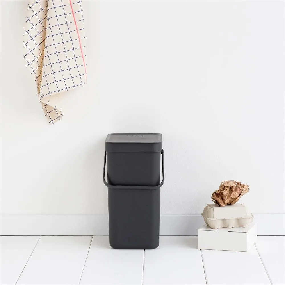 Sort & Go søppelbøtte 12 liter, grå Brabantia