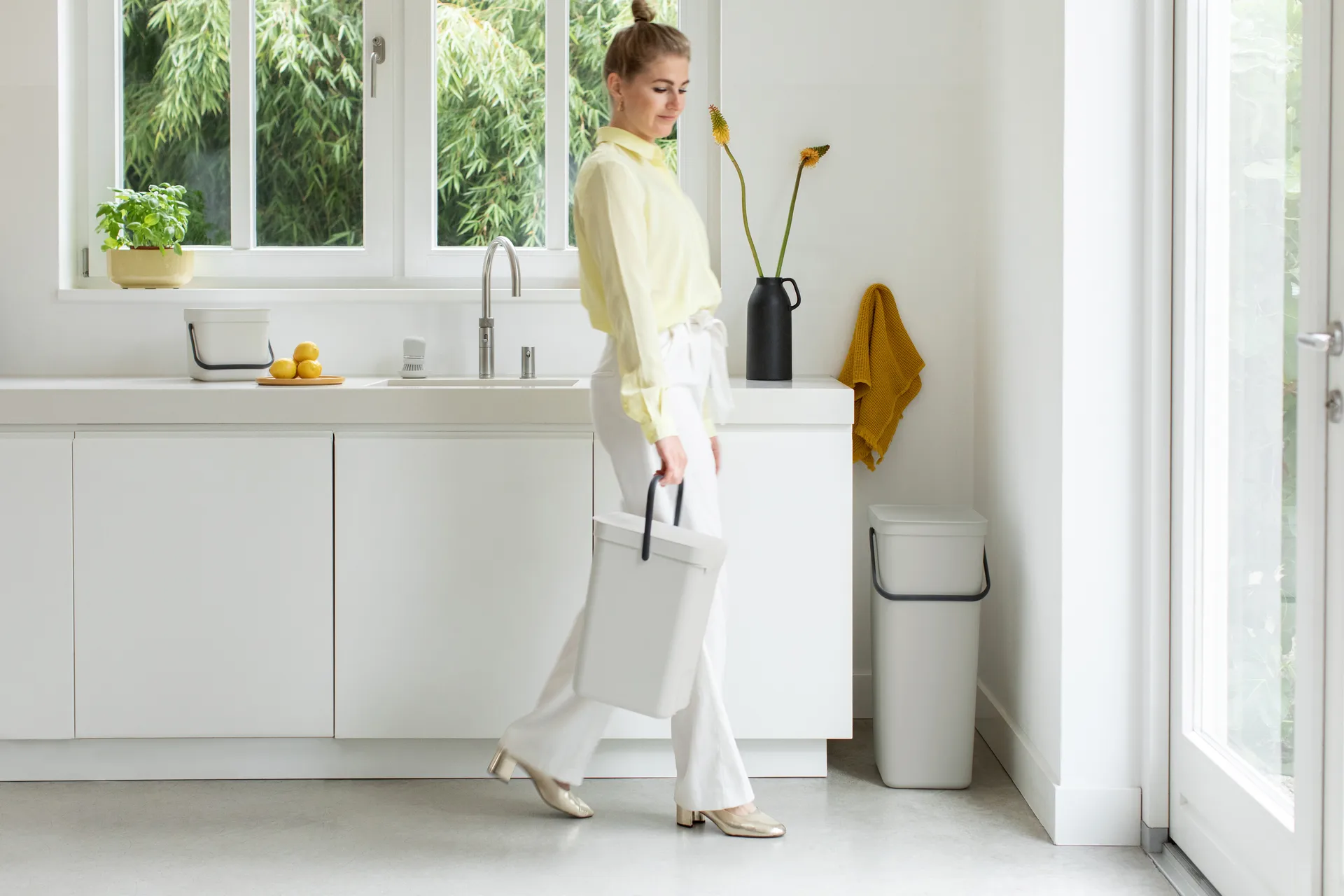 Sort & Go søppelbøtte 12 liter, Lysegrå Brabantia