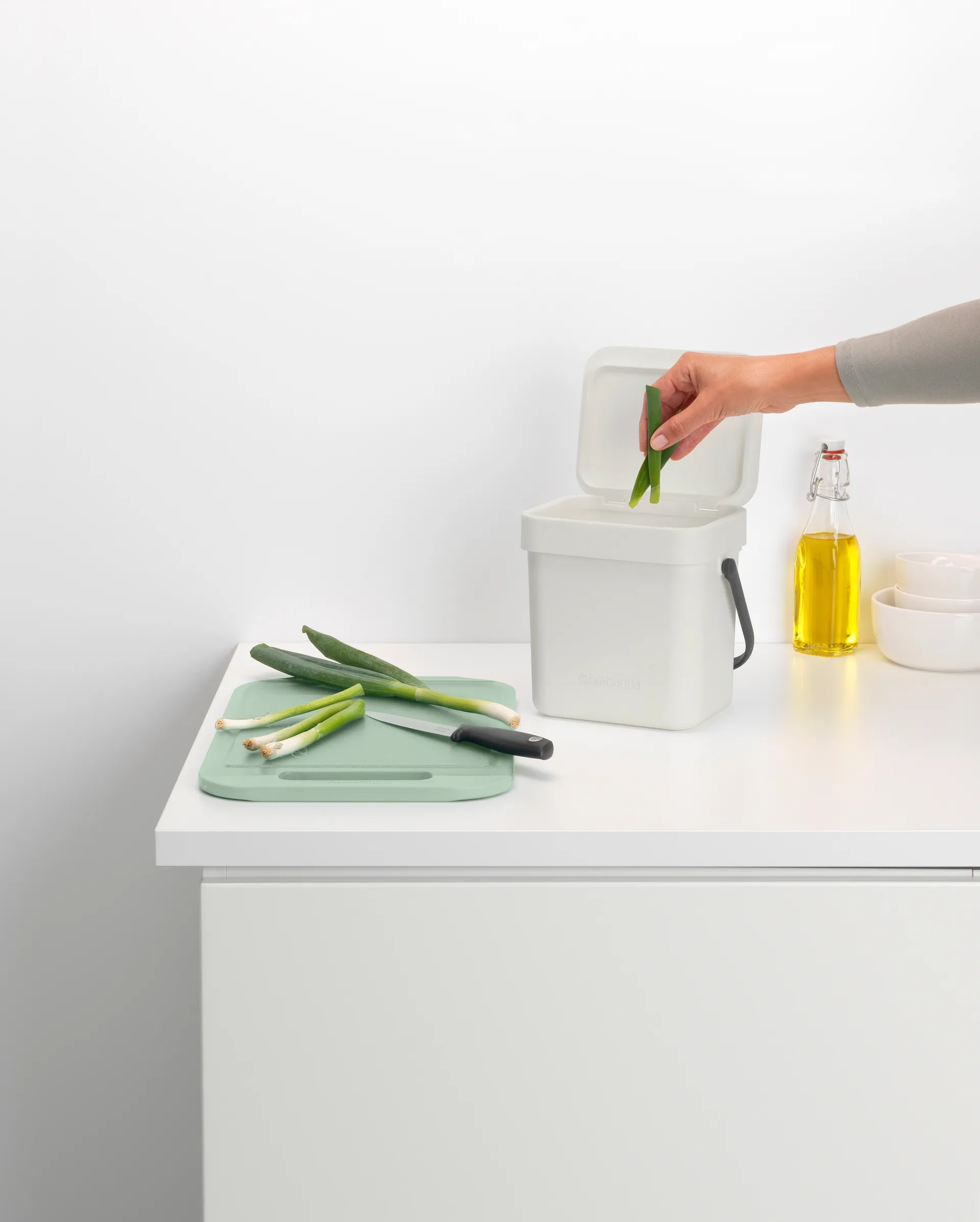 Sort & Go søppelbøtte 3 L, Lysegrå Brabantia