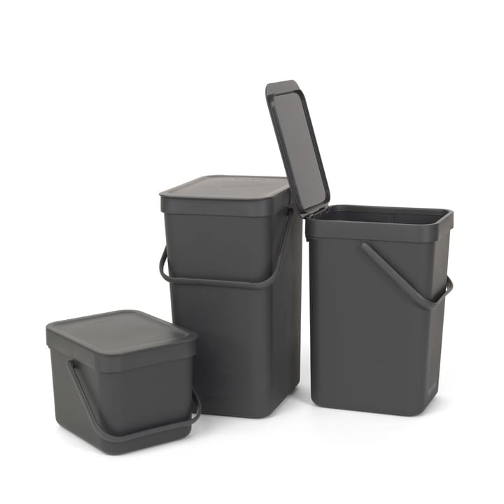Sort & Go søppelbøtte 6 liter, grå Brabantia