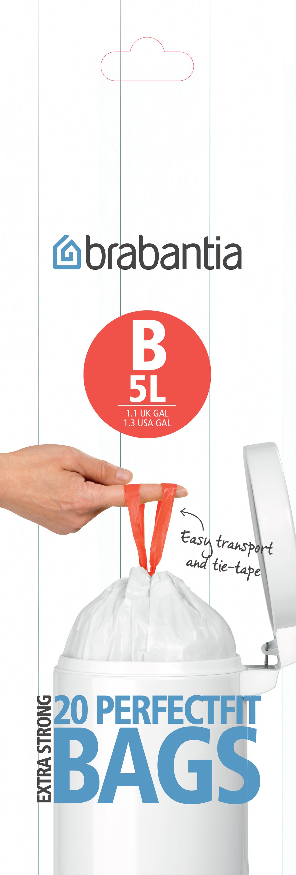 Brabantia Søppelposer B, 5L 20 poser/rull 5 L