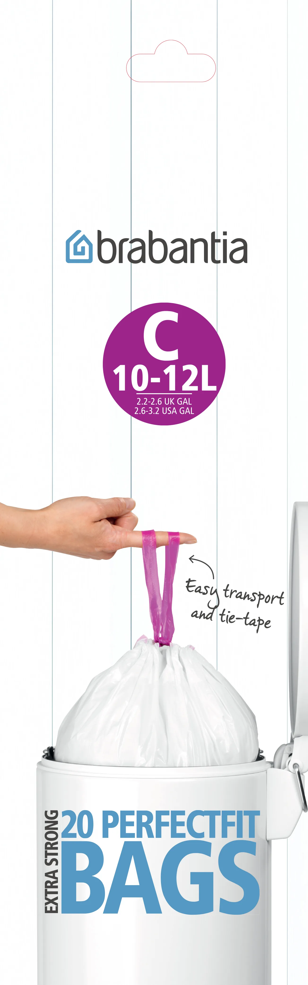 Søppelposer C, 10-12 L 20 poser/rull, 10-12 L Brabantia