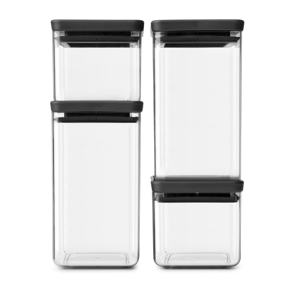 Brabantia TASTY+ firkantet oppbevaringsboks sett Mørkegrå