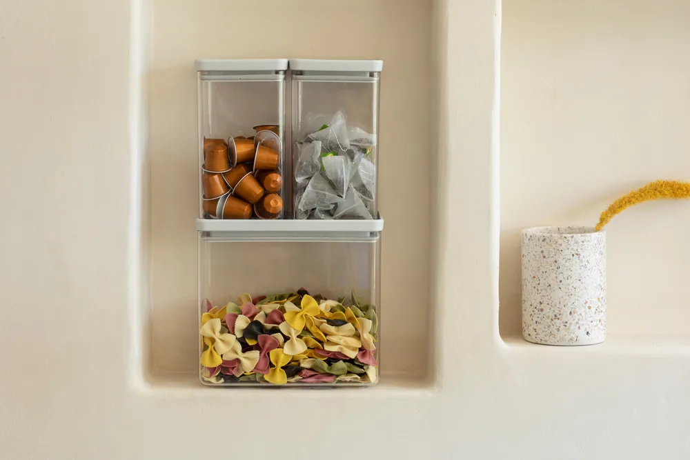 TASTY+ stabelbar boks 3 deler 2x1,6 L+3,5L, Lysegrå Brabantia