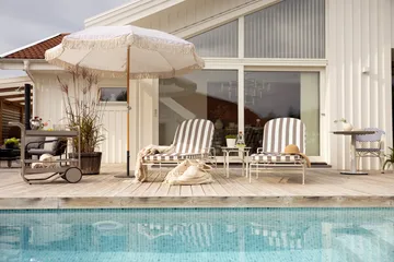 Arts solseng 196x96 cm - Soft White-beige stripes - Brafab