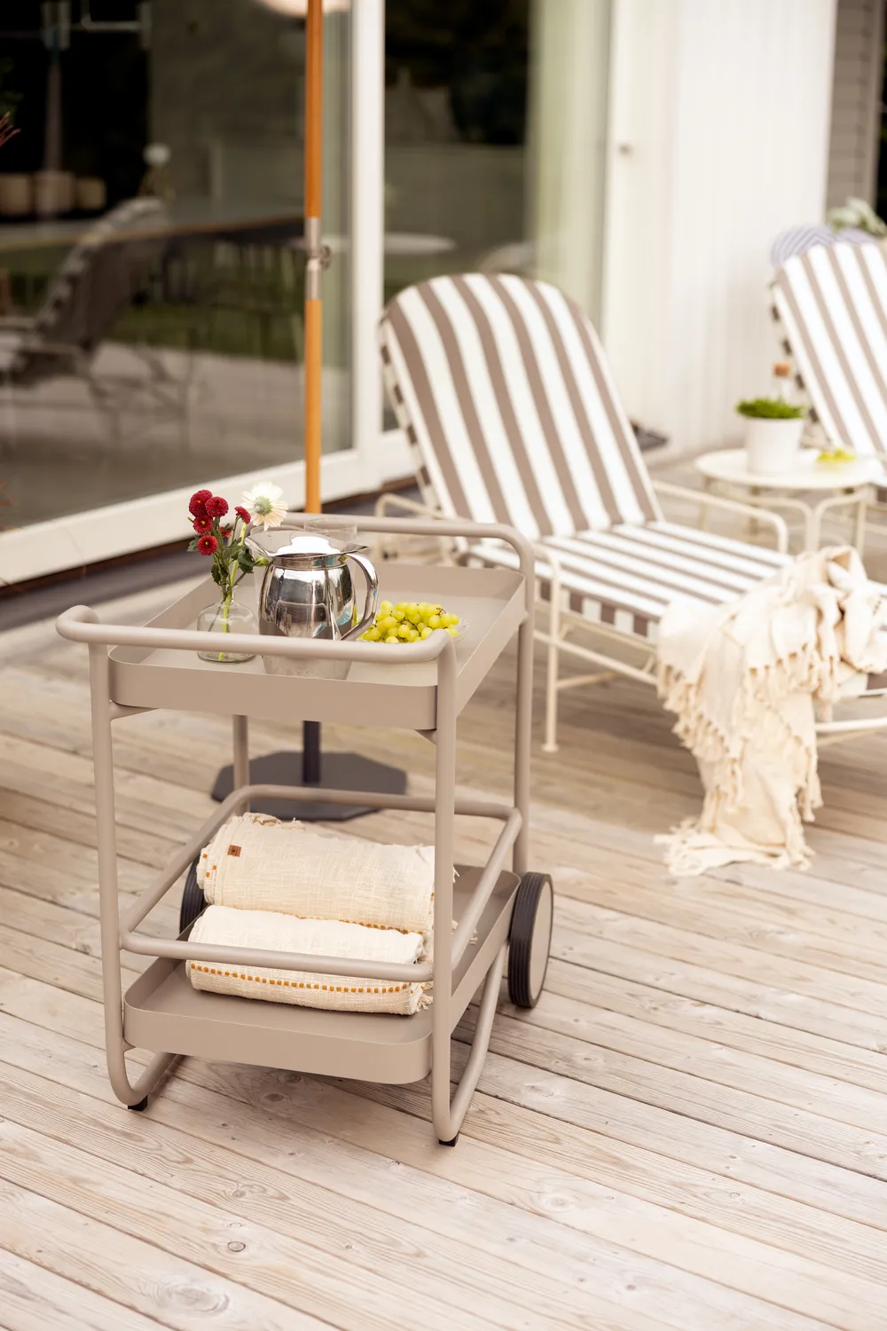 Arts solseng 196x96 cm, Soft White-beige stripes Brafab