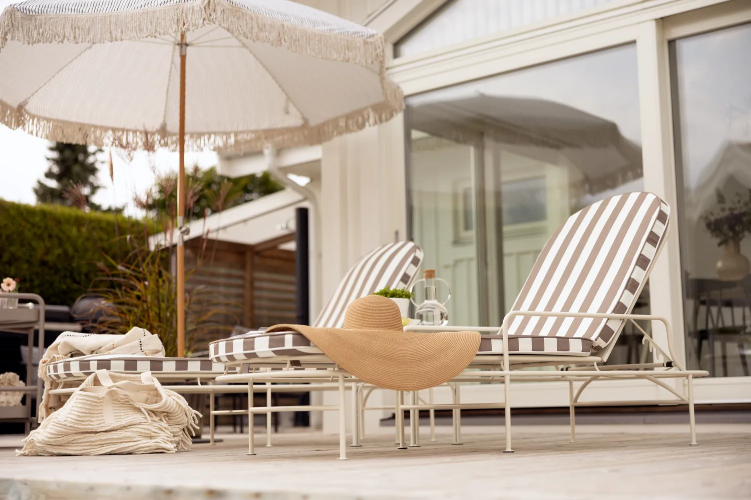 Arts solseng 196x96 cm, Soft White-beige stripes Brafab