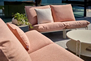 Blixt loungestol - Pearl white-teddy orange - Brafab