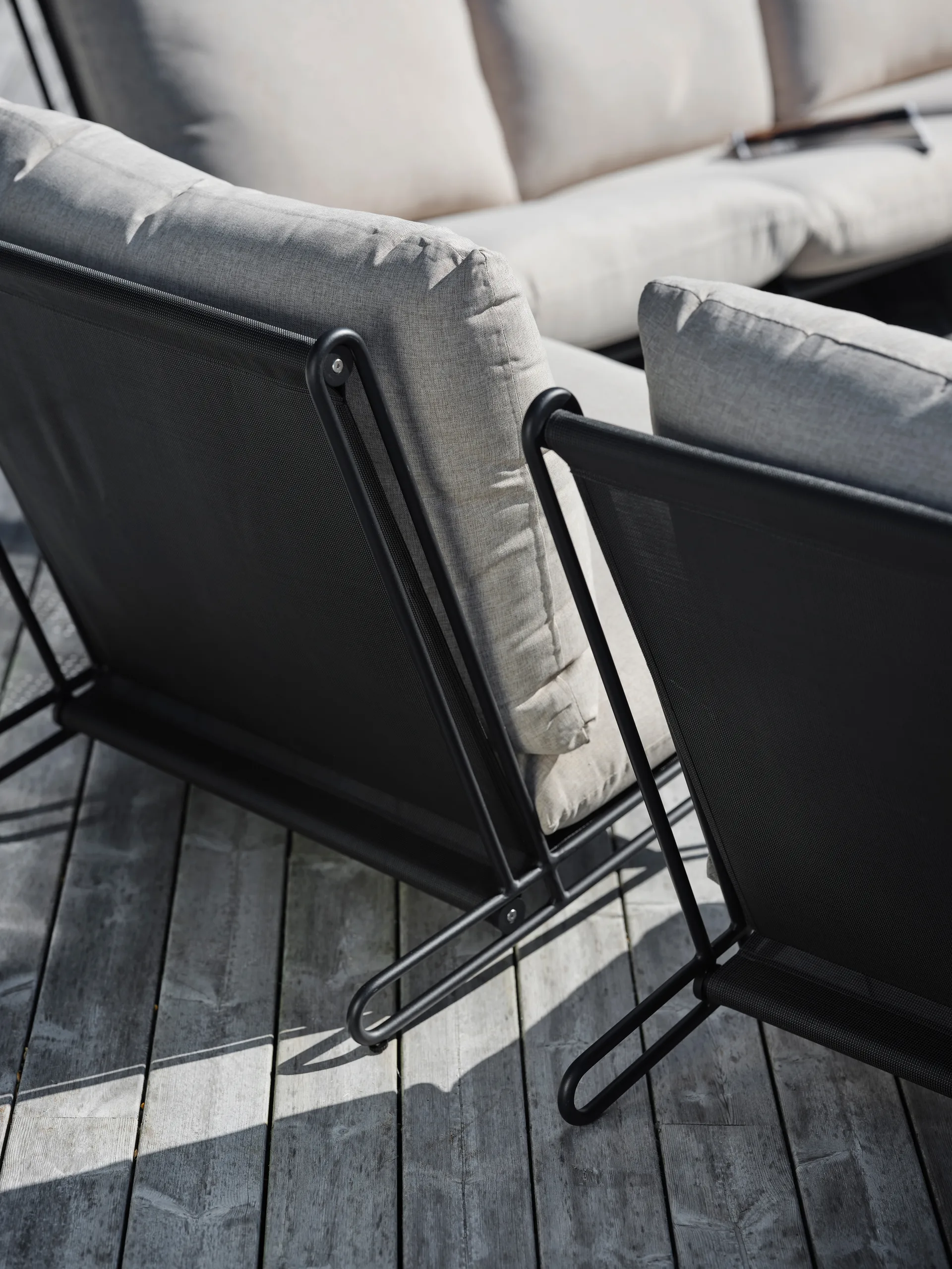 Blixt loungestol, Svart-clay beige Brafab