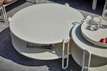 Blixt salongbord - Pearl white, Ø65 cm - Brafab