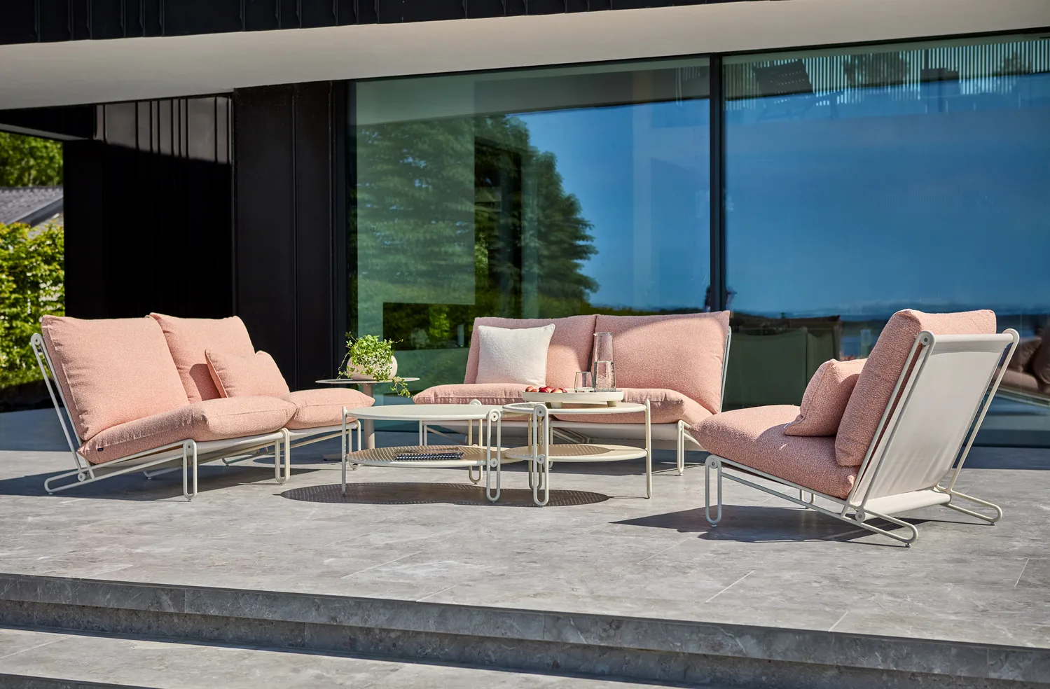 Blixt salongbord, Pearl white, Ø85 cm Brafab