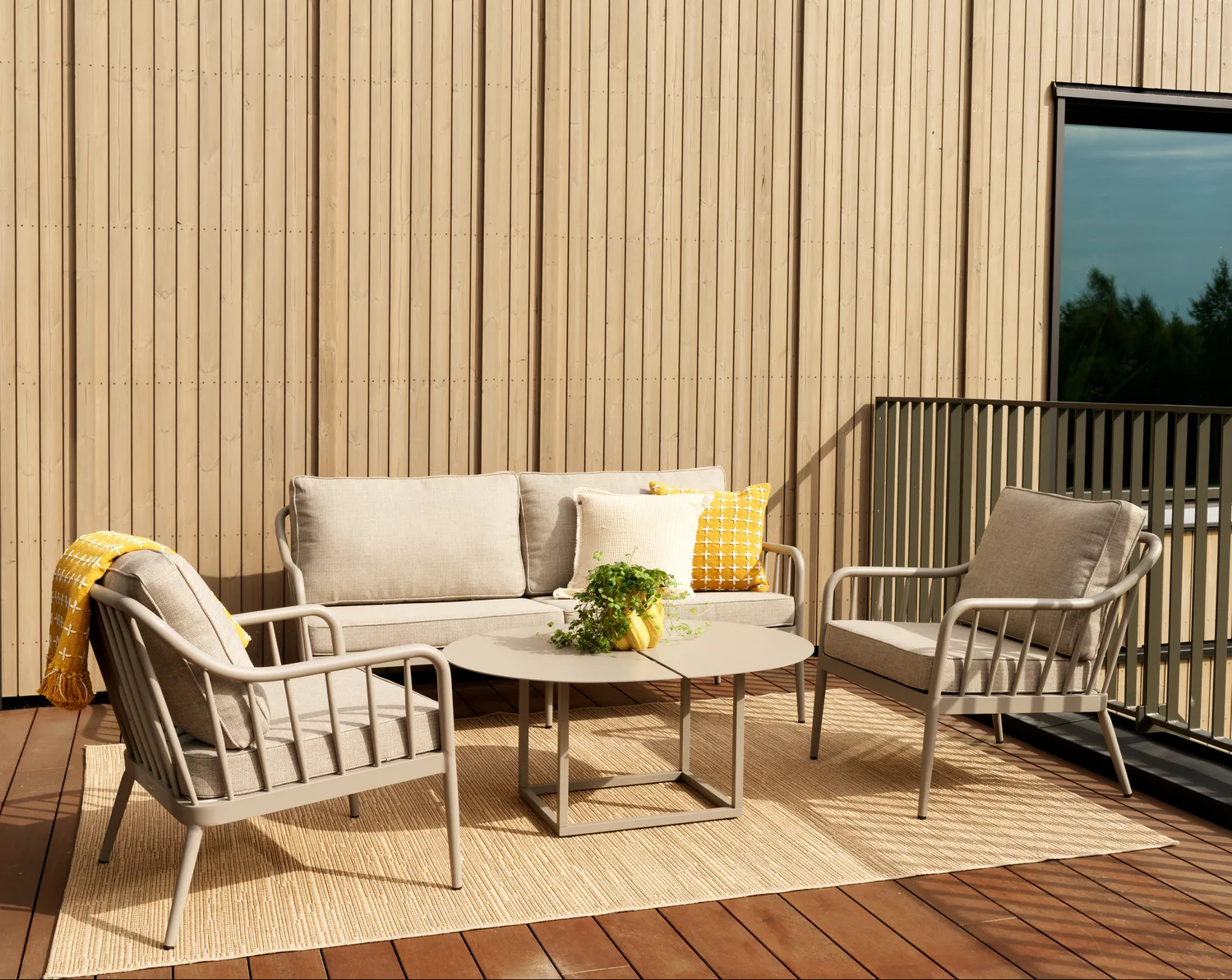 Coleville lenestol, Khaki-burlap beige Brafab