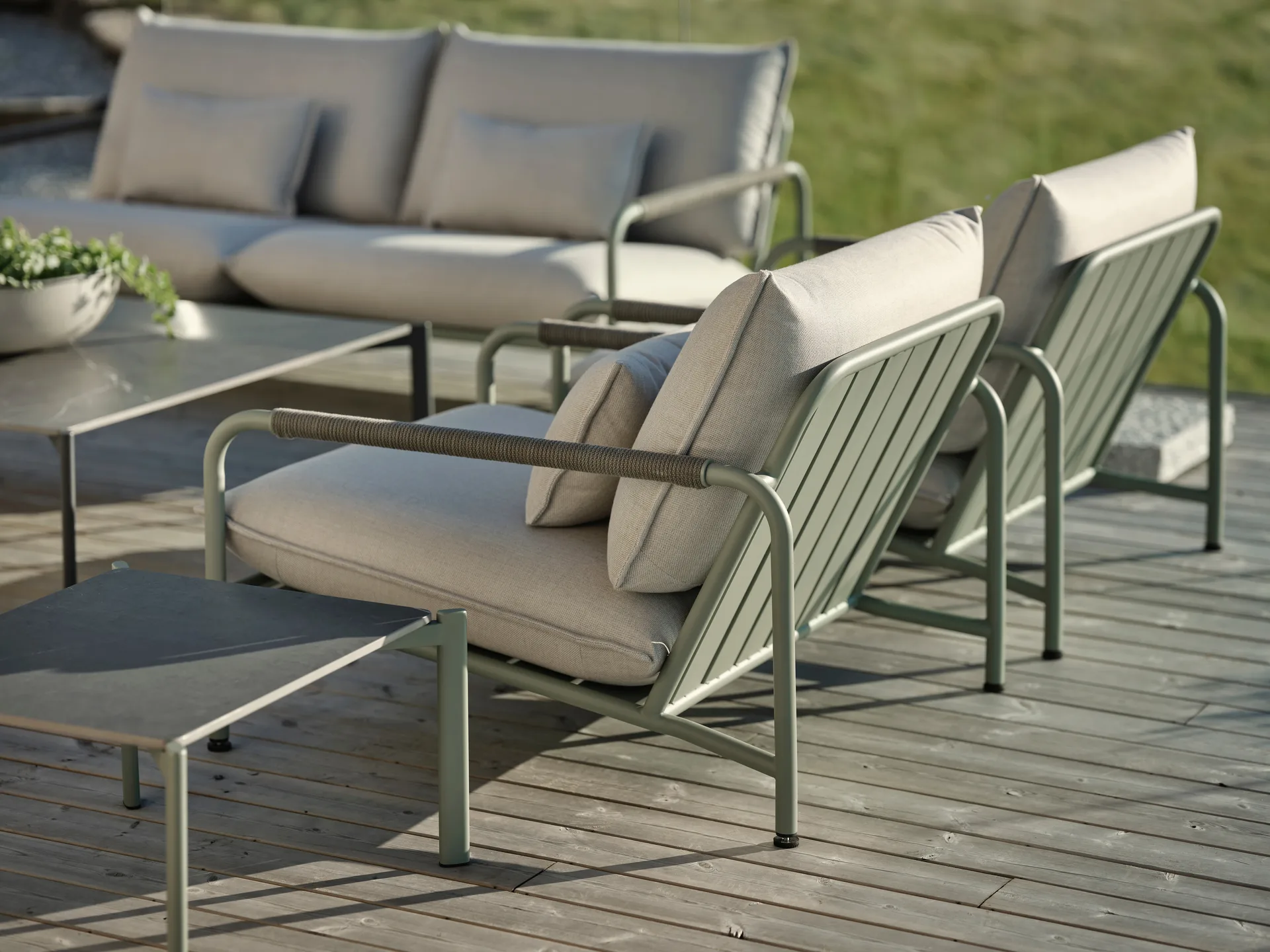 Lerberget loungestol, Grønn-ask Brafab