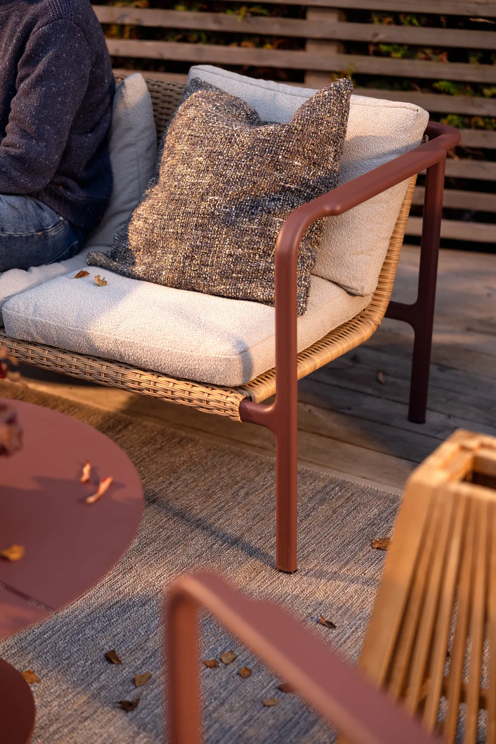 Motty sofa, Zin red-teddy beige, 2-seter Brafab