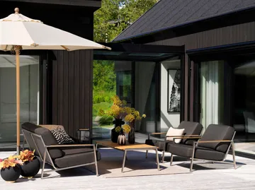 Naos lenestol - Rustfritt stål-nearly black - Brafab