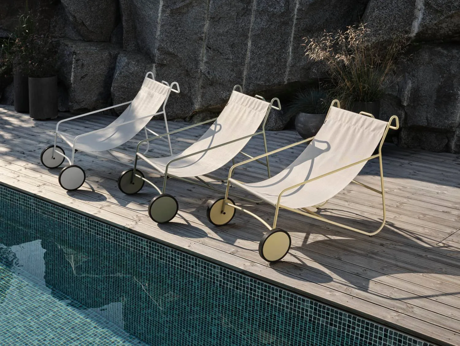 Poul Chair loungestol, Dusty green-hvit Brafab