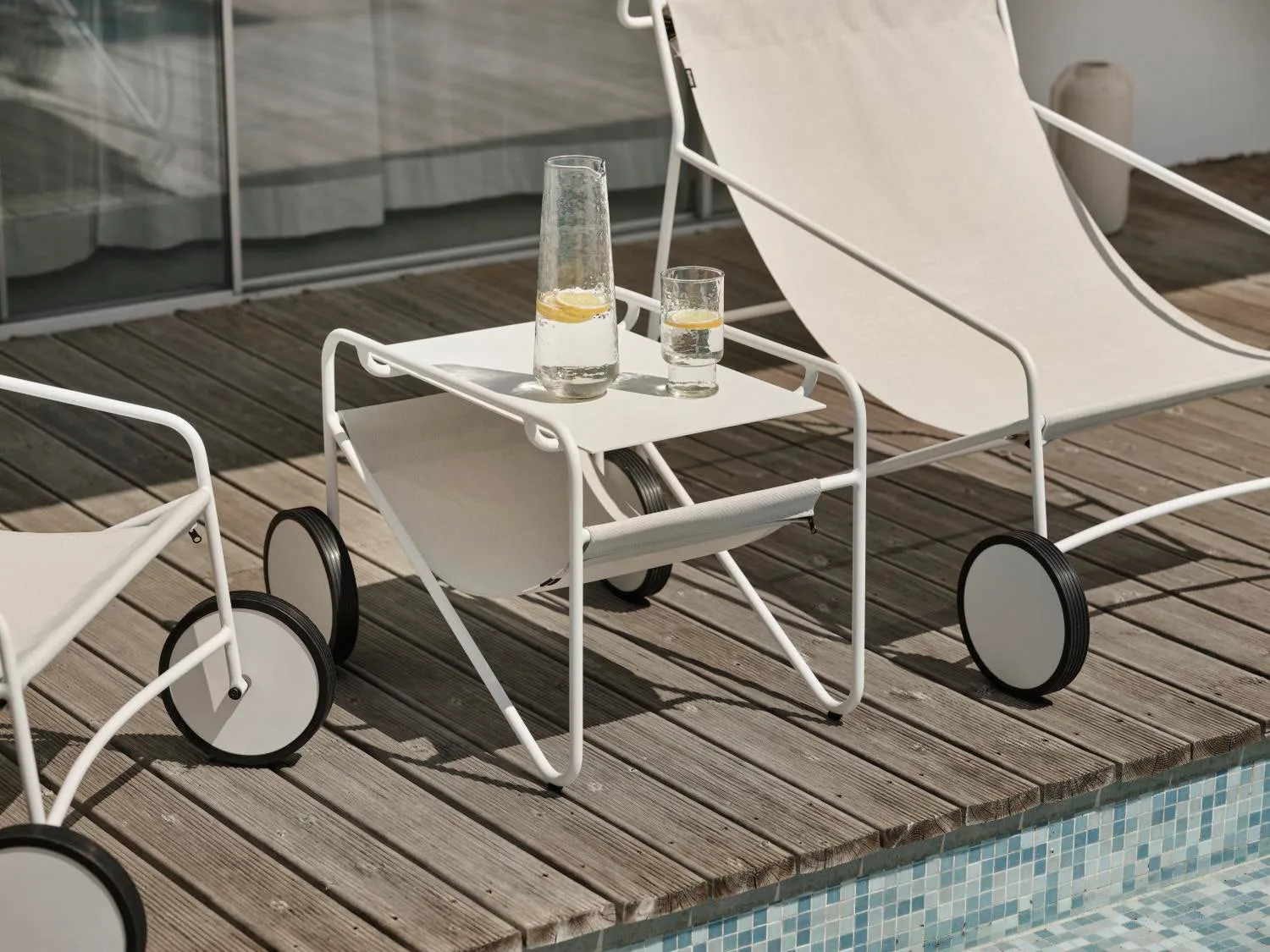 Poul Table sidebord, White-off white, 72x44 cm Brafab