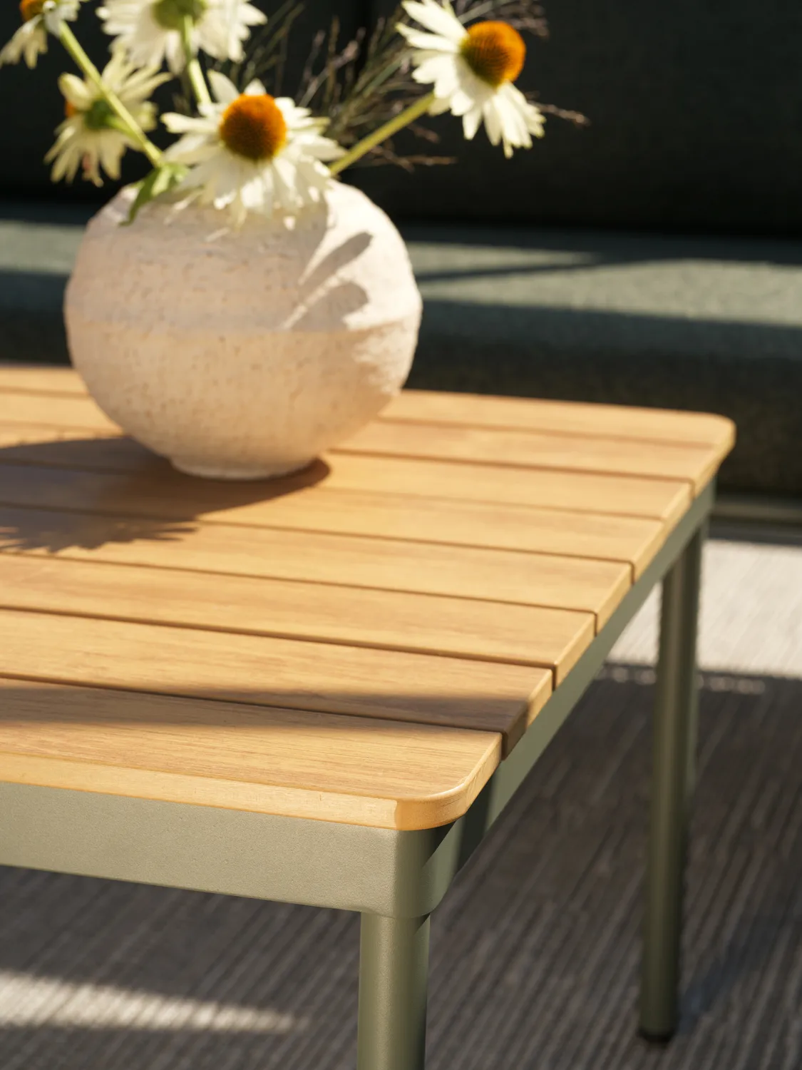 Reno sofabord, Nordic green-natural wood, 110x70 cm Brafab