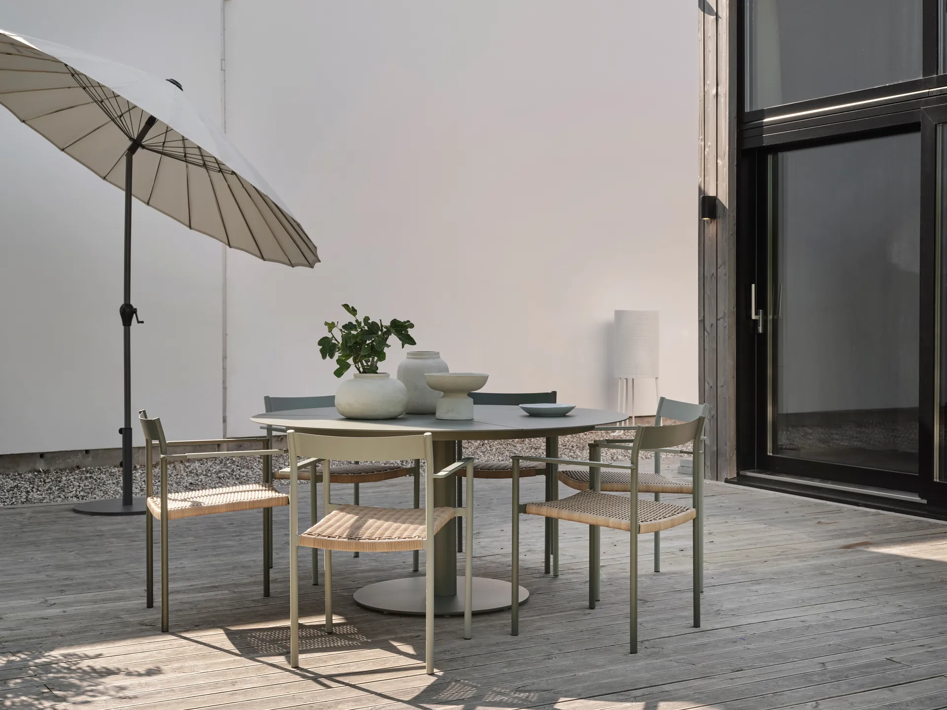 Shanghai parasoll, Grey-lemon Brafab