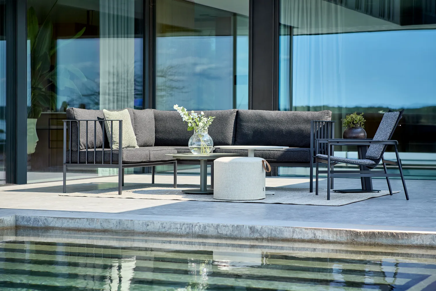 Upper hjørnesofa, Svart-teddy black Brafab