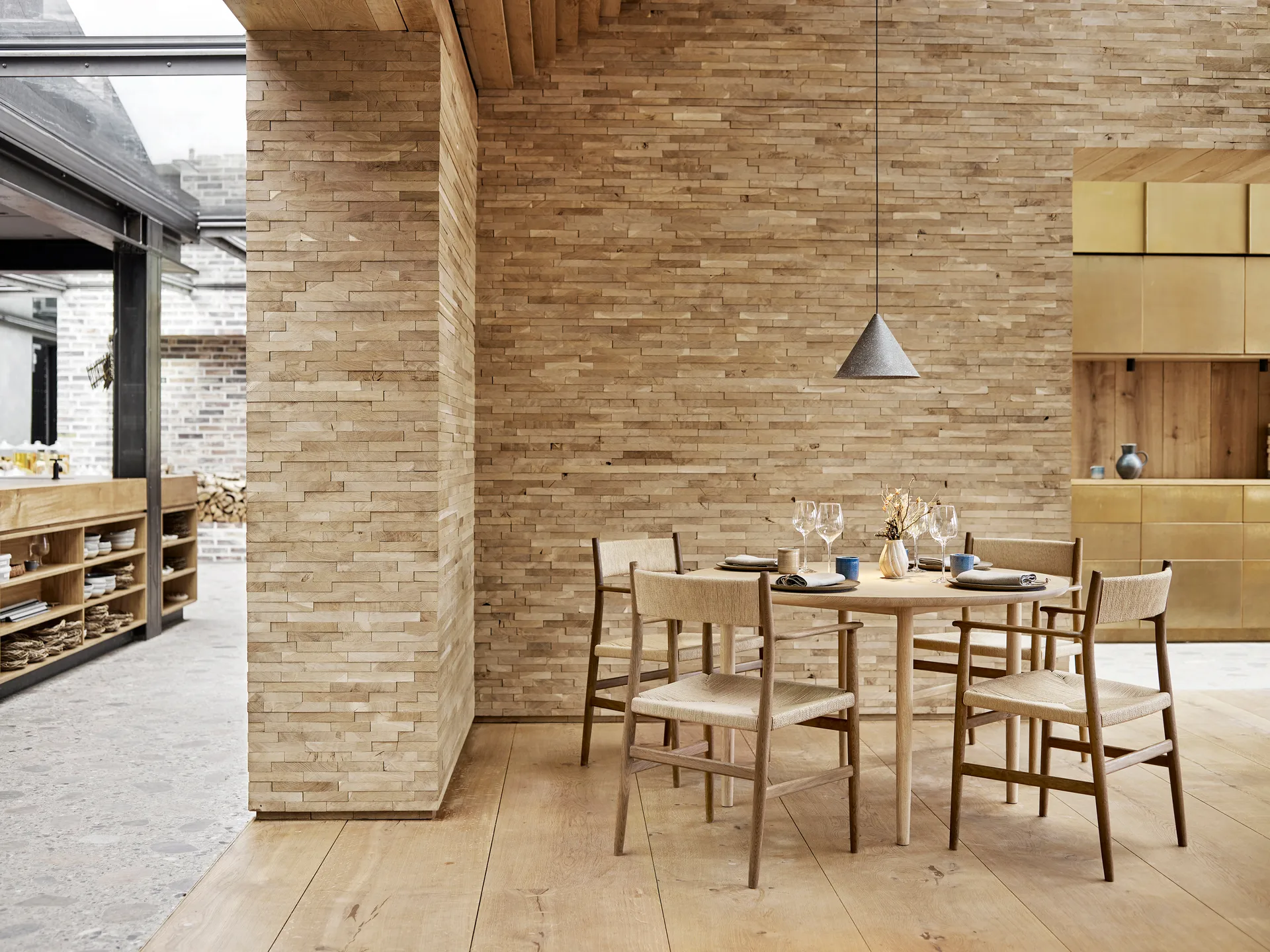 Arv karmstol vevd sete, Oljet eik-papirsnor Brdr. Krüger