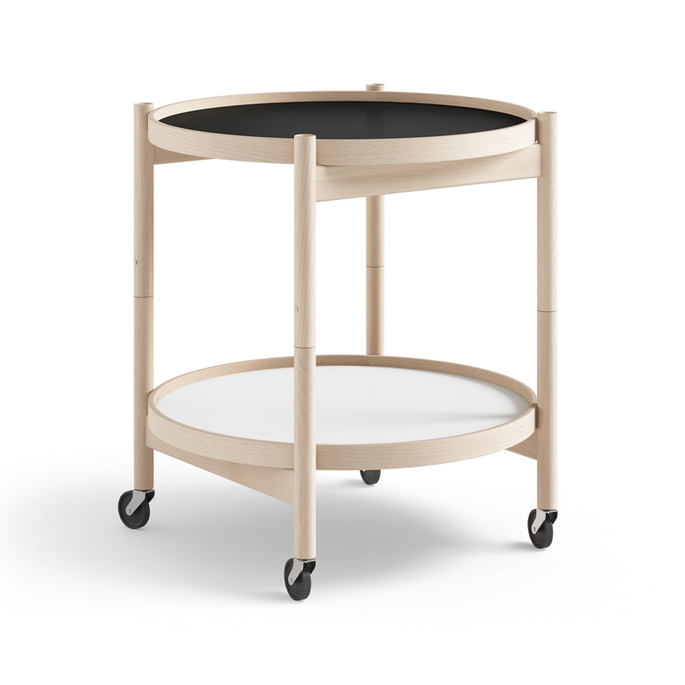 Brdr. Krüger Bølling Tray Table model 50 rullebord base, ubehandlet bøkestativ