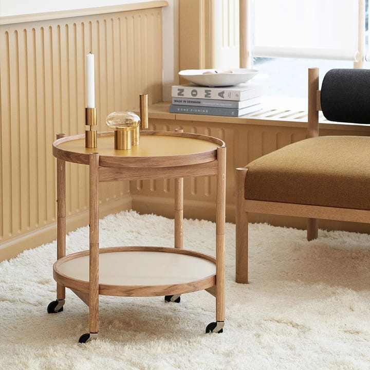 Bølling Tray Table model 50 rullebord, base, ubehandlet eikestativ Brdr. Krüger