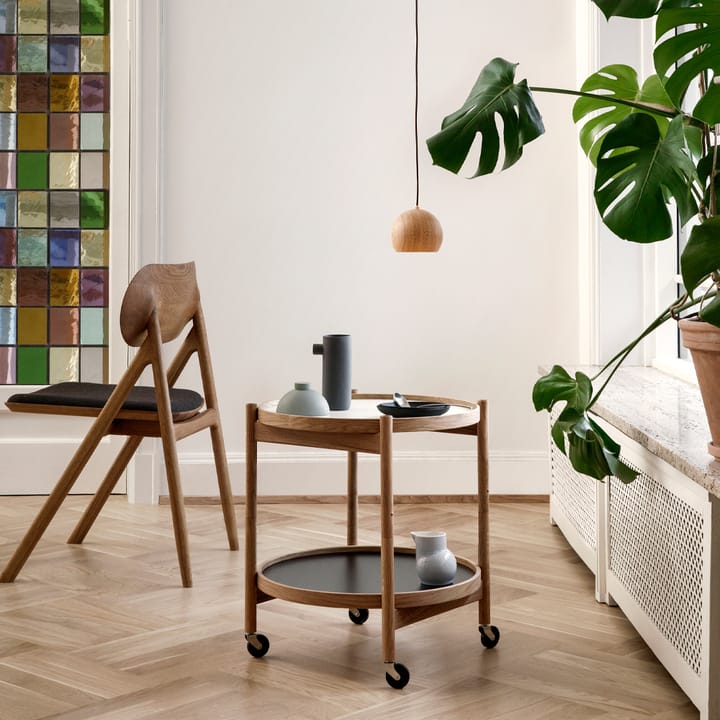 Bølling Tray Table model 50 rullebord, clay, oljet bøkestativ Brdr. Krüger