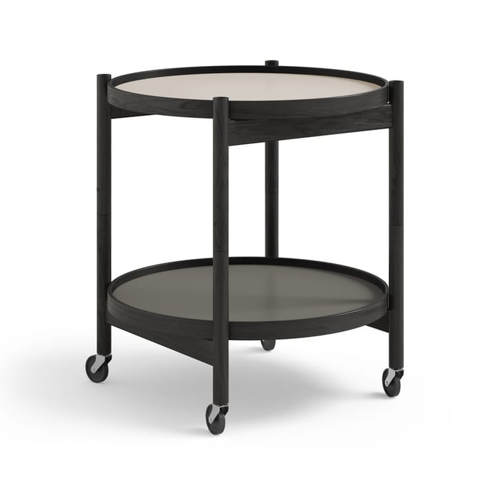 Bølling Tray Table model 50 rullebord - stone, sortlakkert eikestativ - Brdr. Krüger