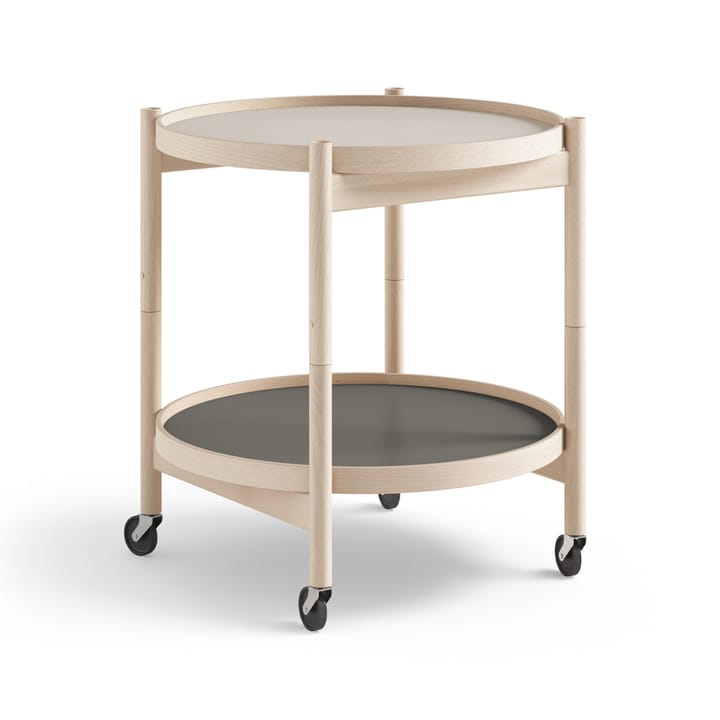 Bølling Tray Table model 50 rullebord - stone, ubehandlet bøkestativ - Brdr. Krüger