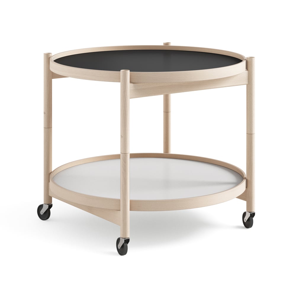 Brdr. Krüger Bølling Tray Table model 60 rullebord base, ubehandlet bøkestativ