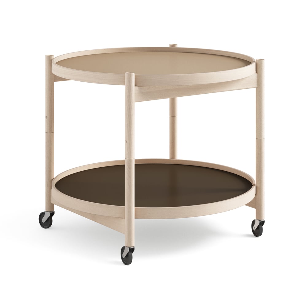 Brdr. Krüger Bølling Tray Table model 60 rullebord earth, ubehandlet bøkestativ