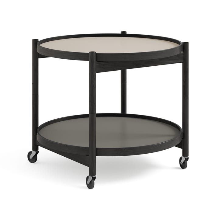Bølling Tray Table model 60 rullebord - stone, sortlakkert eikestativ - Brdr. Krüger