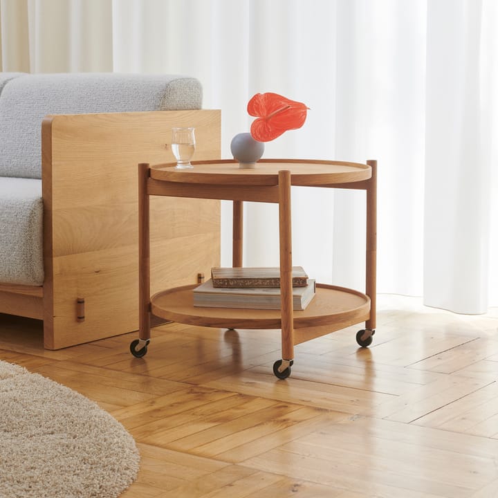 Bølling Tray Table model 60 rullebord, sunny, sortlakkert eikestativ Brdr. Krüger