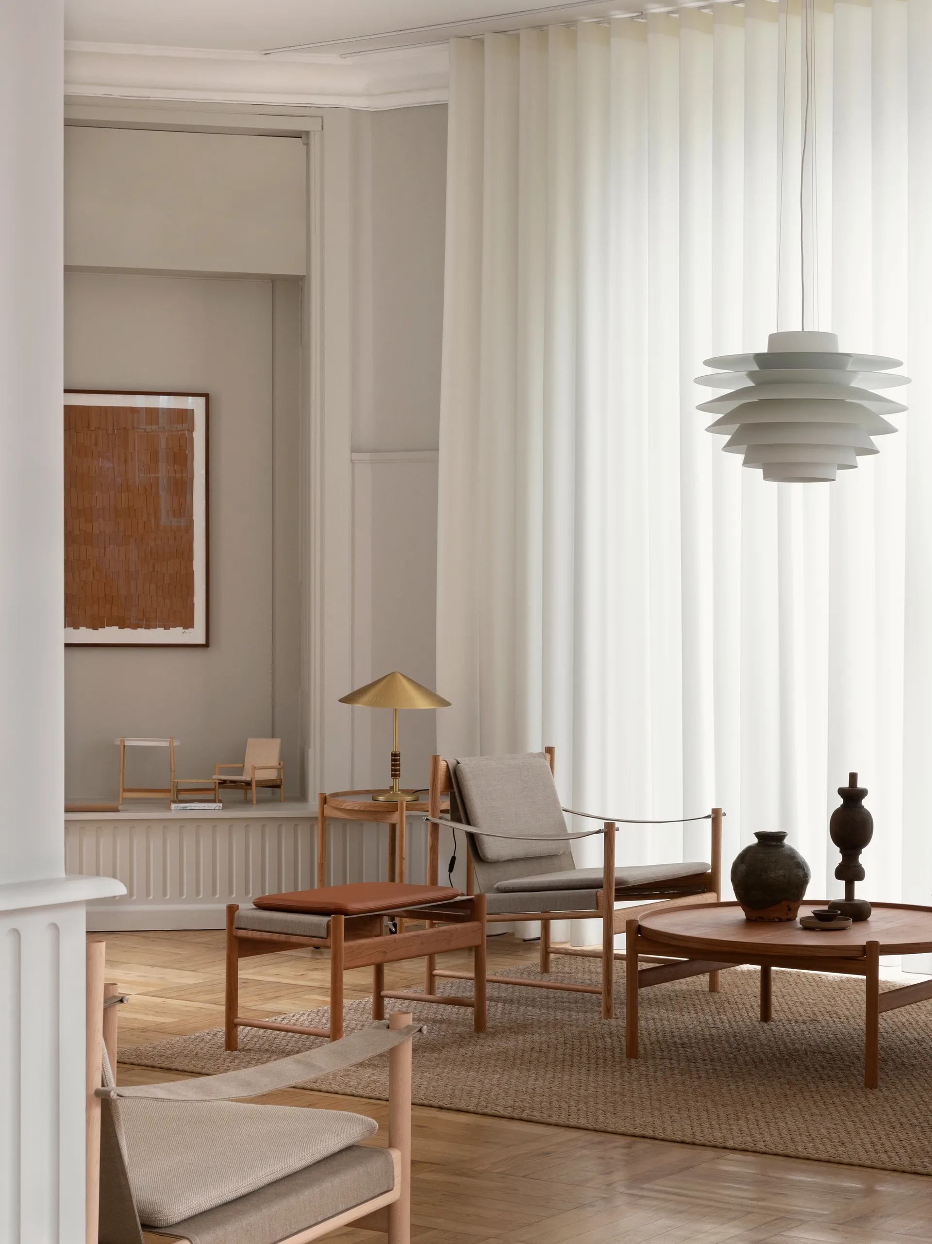 HB loungestol, Røykoljet eik-canvas natur Brdr. Krüger