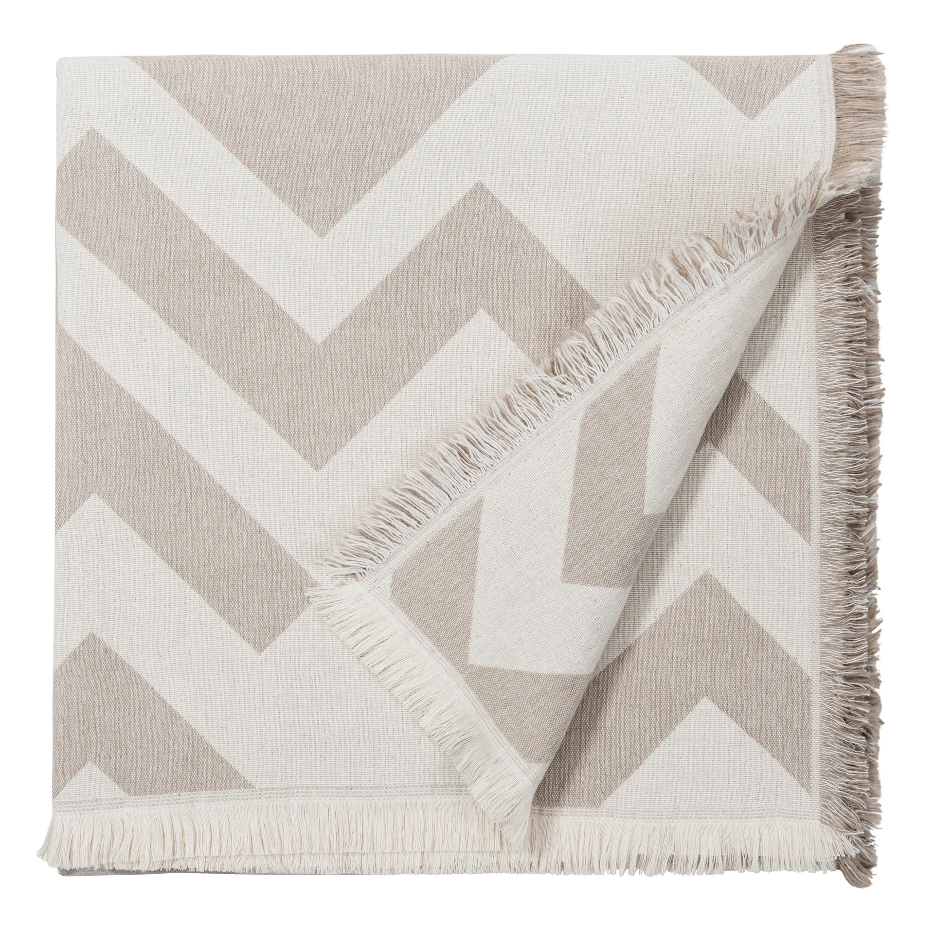 Florens bomullspledd, Greige (beige) Brita Sweden