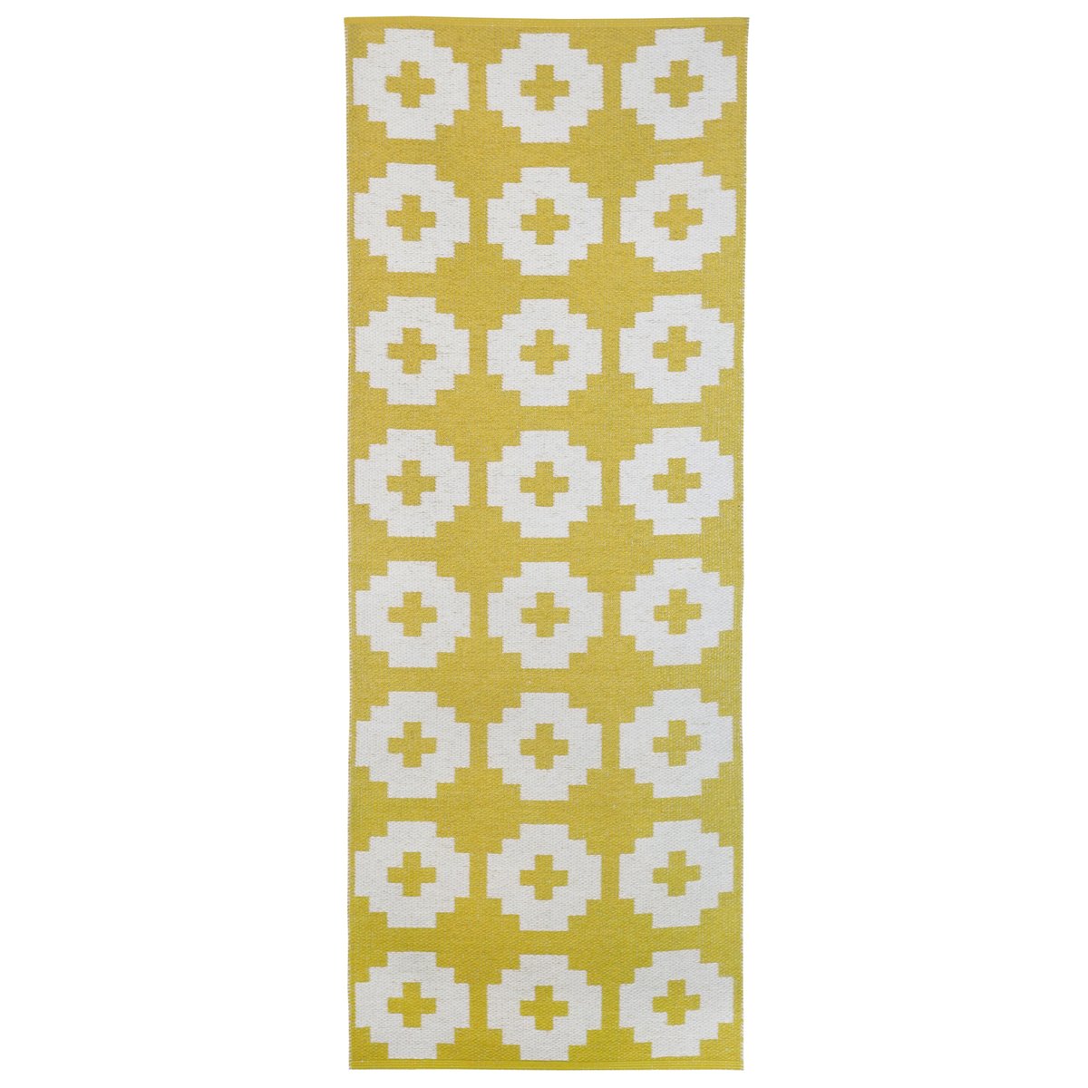 Brita Sweden Flower gulvteppe sun (gult) 70x150 cm | Skandinavisk Design | Plasttepper | Gul