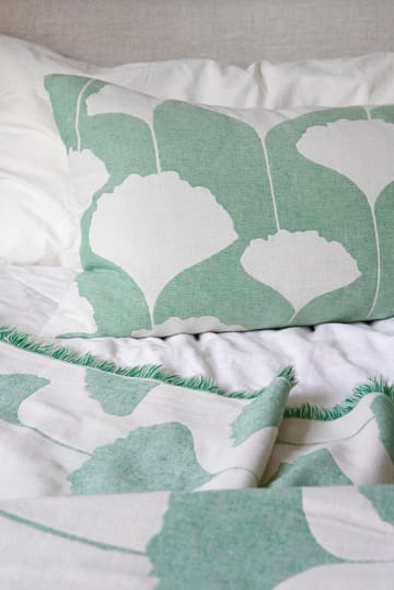 Ginko bomullspledd 130x170 cm - Grønn-hvit (Emerald) - Brita Sweden