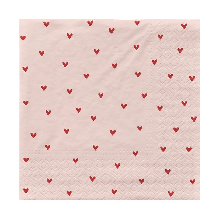 Amor papirsservietter 33x33 cm 20-pk - Soft pink-red - Broste Copenhagen