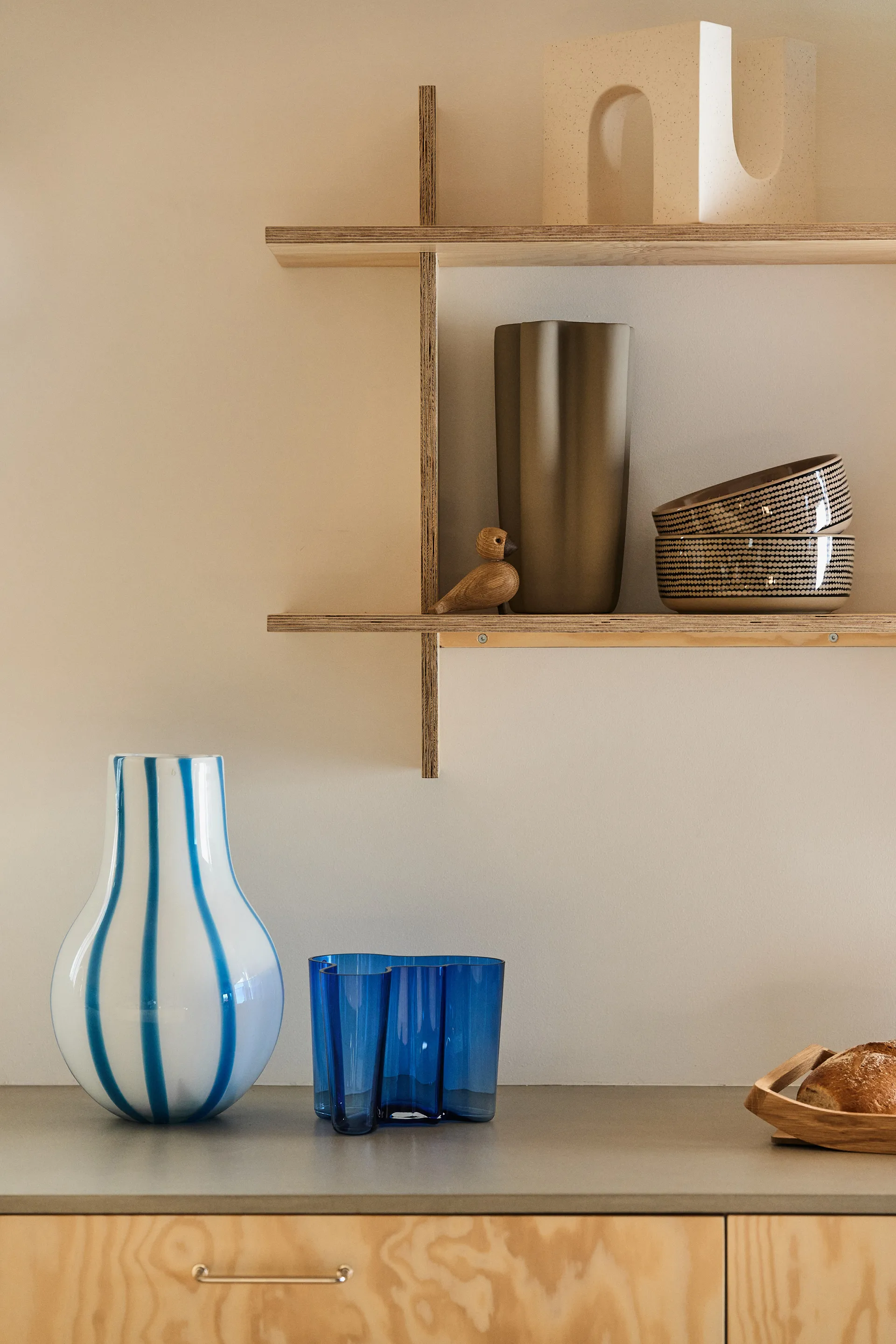 Asa Stripe vase 37 cm, Plein air light blue Broste Copenhagen