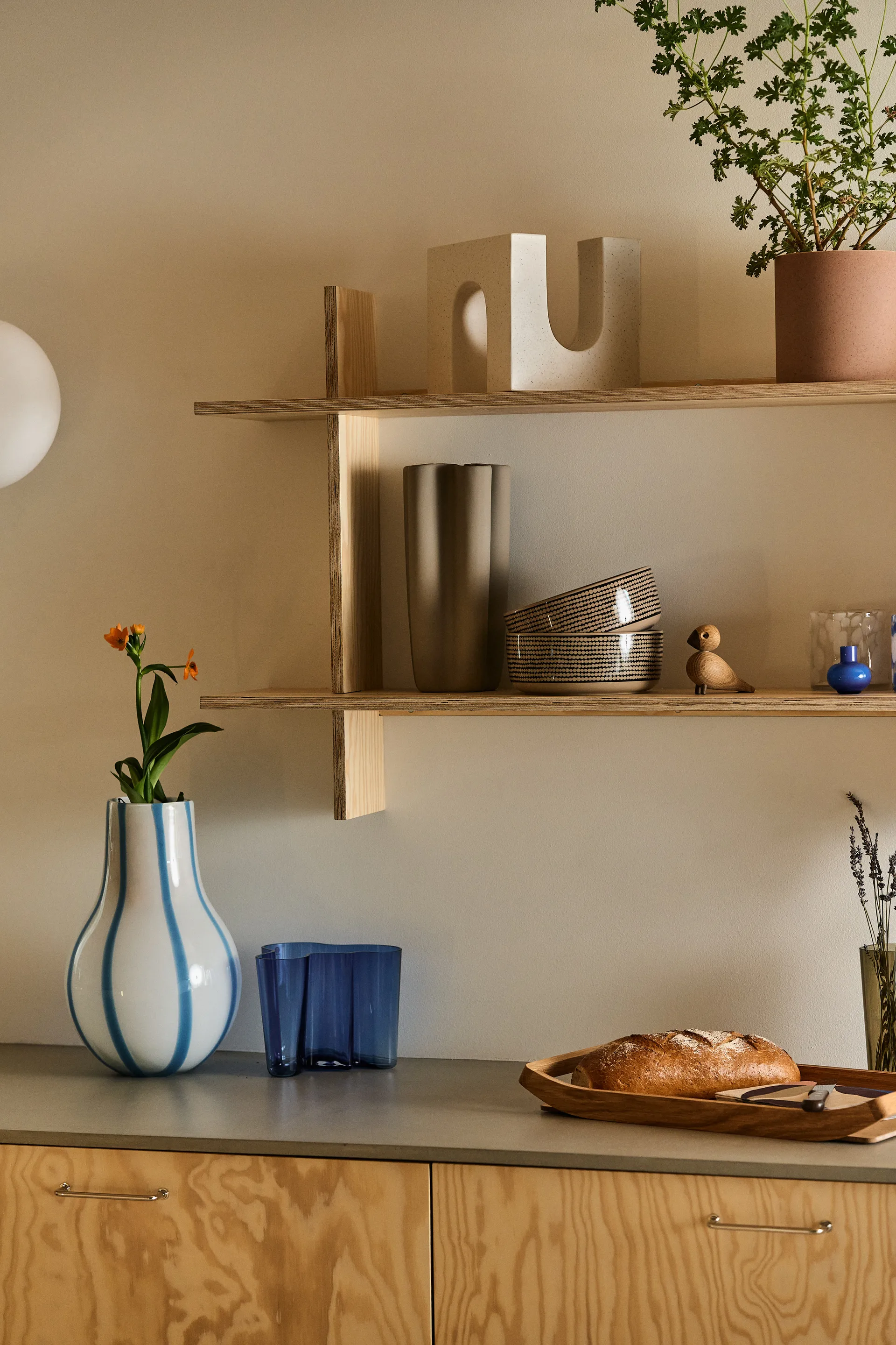 Asa Stripe vase 37 cm, Plein air light blue Broste Copenhagen