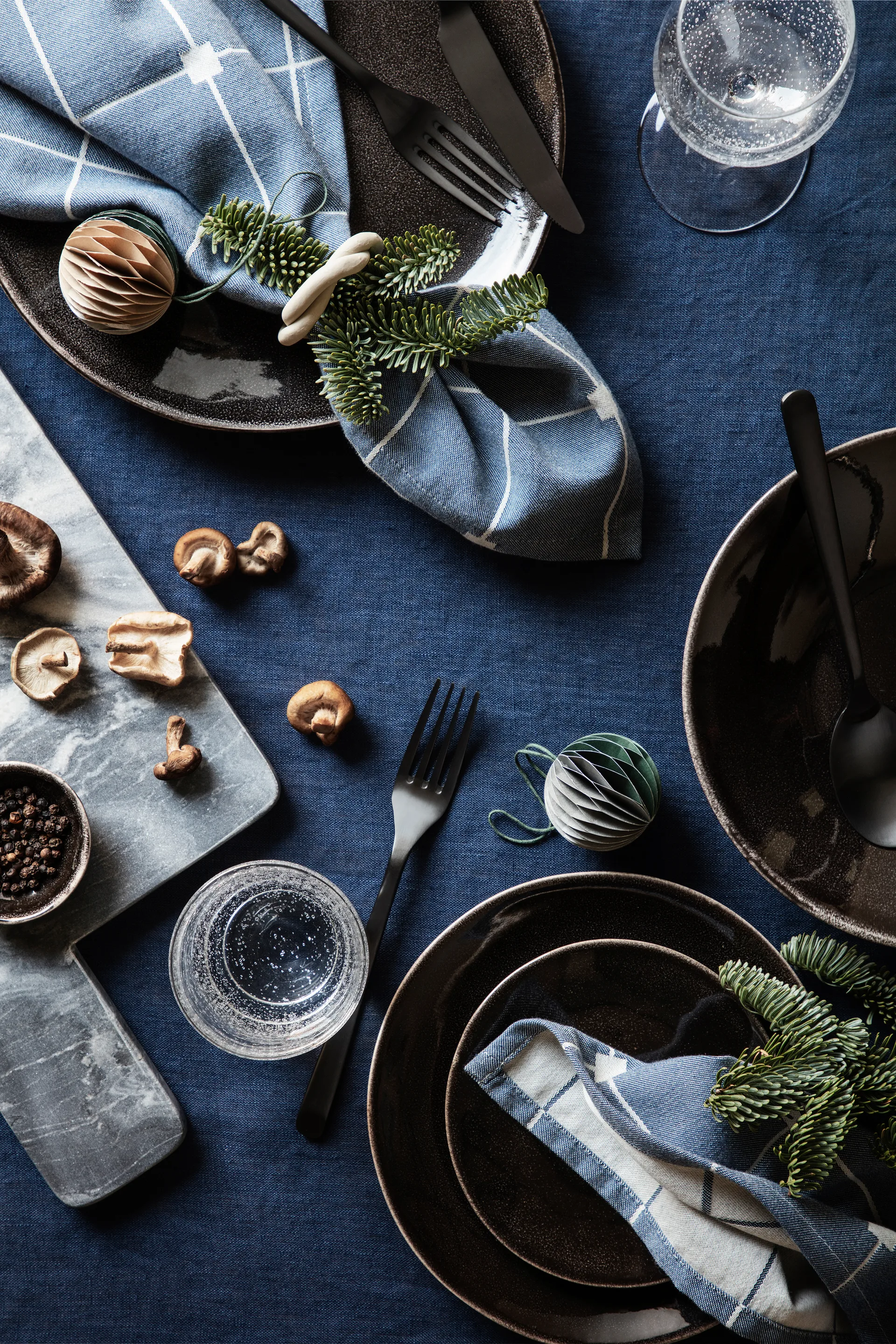 Ball julekule honeycomb Ø 5 cm 6 deler, Multi/green Broste Copenhagen