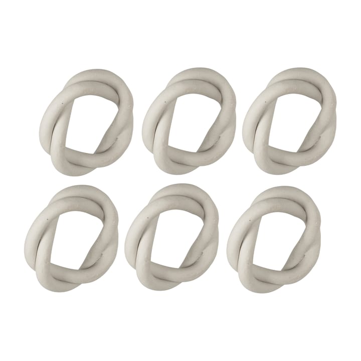 Braid serviettring Ø 6,5 cm 6-pakning, Light beige Broste Copenhagen