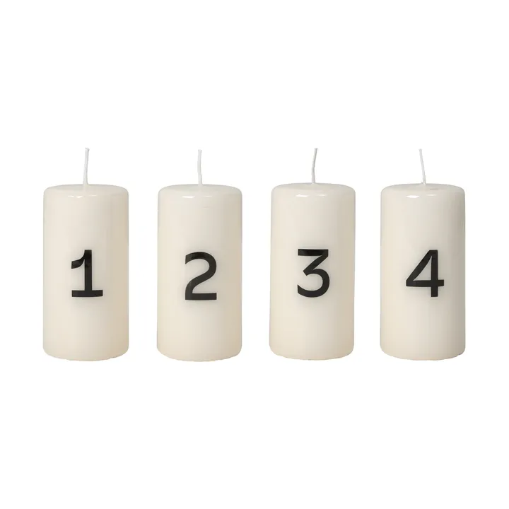 Broste adventslys - White-Black, 4 deler - Broste Copenhagen