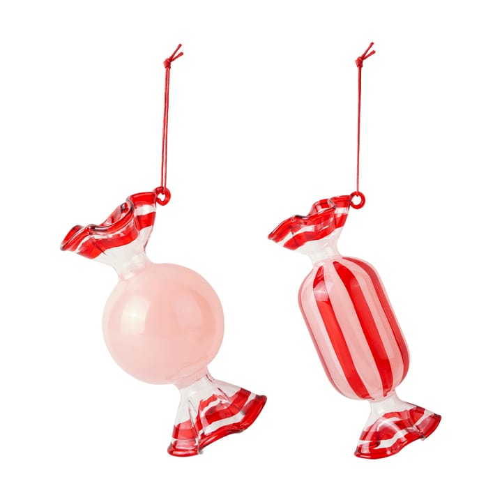 Candy juletrepynt glass 2 deler, Dusty pink Broste Copenhagen