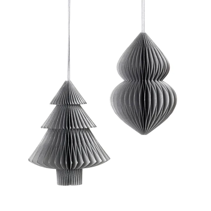 Christmas mix juletre-juldekorasjon 2 deler Silver - Broste Copenhagen
