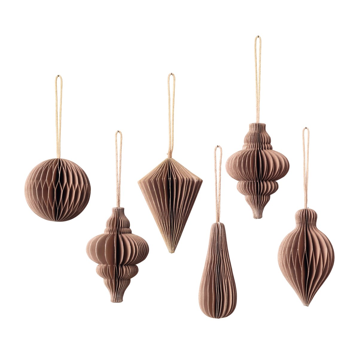 Broste Copenhagen Christmas mix juletrepynt 6-pakning Indian tan