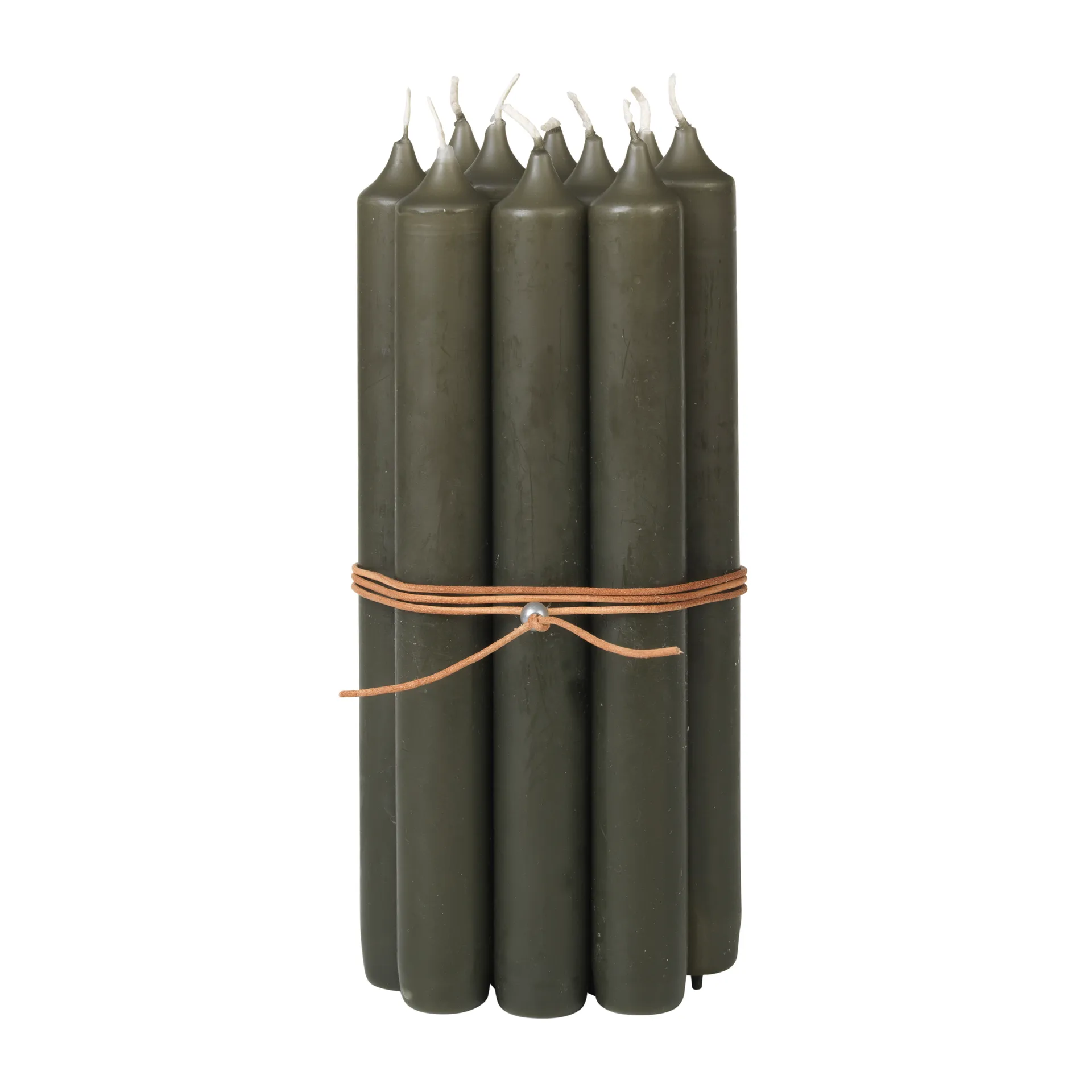 Classic kronelys med lærbånd 10-pakning, Grape leaf Broste Copenhagen